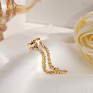 Alloy Chained Cuff Earring 1 Piece - Cuff Earring - Gold - One Size