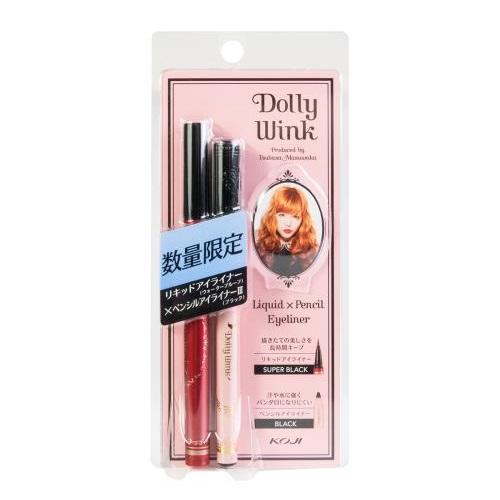 Koji - Dolly Wink Liquid Eyeliner (super Black) + Pencil Eyeliner (black) Limited Set 2 Pcs