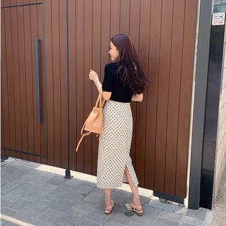 H-line Long Dot Skirt