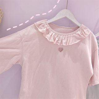 Ruffle Trim Cutout Short-sleeve T-shirt