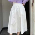 High-waist Ruched A-line Midi Skirt