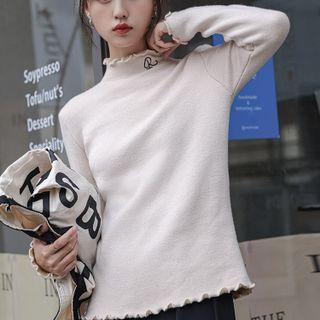 Letter Embroidered Knit Top (various Designs)