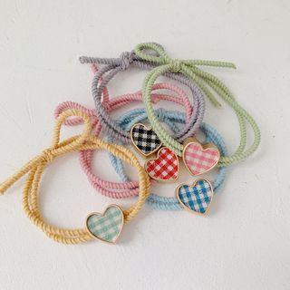 Plaid Heart Hair Tie