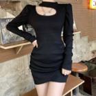 Round-neck Cutout Dress