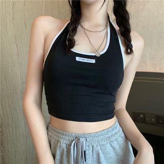 Halter-neck Contrast Trim Camisole Top