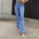 Diagonal-hem Boot-cut Jeans