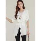 Tab-sleeve Draped Robe Jacket