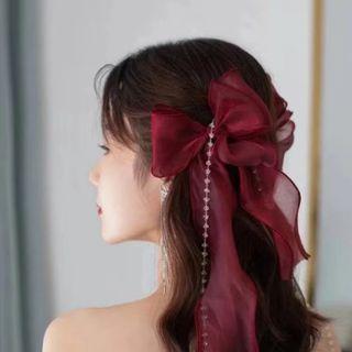 Set Of 2: Wedding Bow Mesh Hair Clip