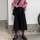 Midi Pleated Skirt Black - One Size