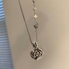 Heart Pendant Sterling Silver Necklace Xl1421 - Silver - One Size