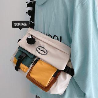 Color Block Crossbody Bag / Bag Charm / Brooch / Set
