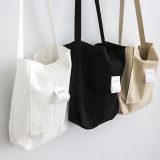 Fray Trim Canvas Shopper Bag