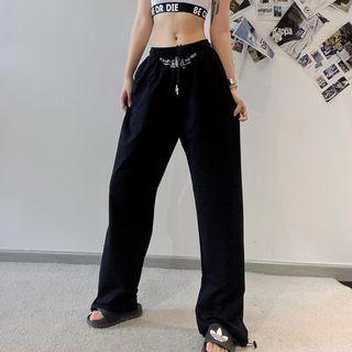 Black Embroidered Sweatpants