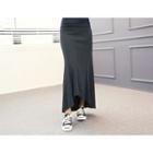 Band-waist Dip-back Long Skirt
