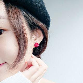 Fabric Button Earring