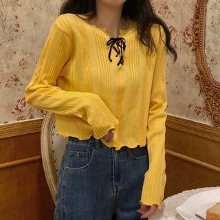 Strappy Long-sleeve Cropped Top