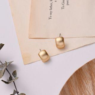 Frosted Metal Open Hoop Earring 1 Pair - Gold - One Size