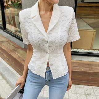 Short-sleeve Lace Blazer
