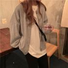 Plain Buttoned Jacket / Long-sleeve T-shirt