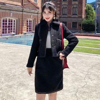 Set: Tweed Jacket + Mini Fitted Skirt