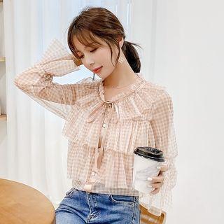 Plaid Chiffon Top