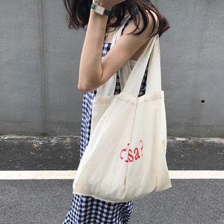 Letter Shopper Bag Bolsa - Beige Yellow - One Size