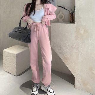 Long-sleeve Zipped Hooded Jacket / Jogger Pants