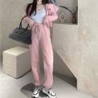 Long-sleeve Zipped Hooded Jacket / Jogger Pants