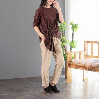 Plain Pleated T-shirt