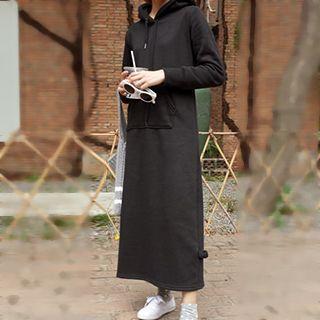 Plain Fleece-lined Hoodie Dress
