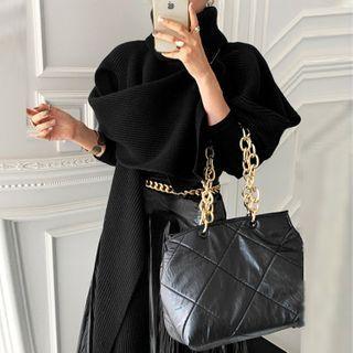 Turtle Neck Sweater / Midi A-line Skirt