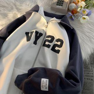 Number Embroidered Half-zip Sweatshirt