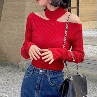 Halter Neck Off-shoulder Sweater