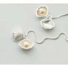 Sterling Silver Freshwater Pearl Shell Drop Earring 1 Pair - Silver - One Size