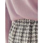Plus Size Check Tweed Midi Skirt