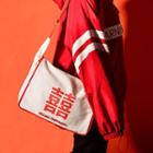 Lettering Messenger Bag White Red - One Size