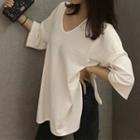 3/4-sleeve Scoop-neck T-shirt