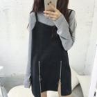 Sleeveless Zip-accent Dress