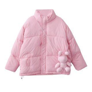 Set: Padded Button Jacket + Chain Crossbody Plush