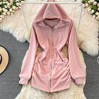 Zip Front Hoodie Dress