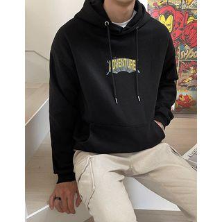 Drop-shoulder Illustrated Kangaroo Hoodie