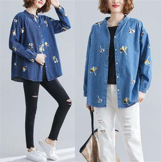 All Over Embroidery Denim Shirt