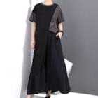 Short-sleeve Midi T-shirt Dress Black - One Size