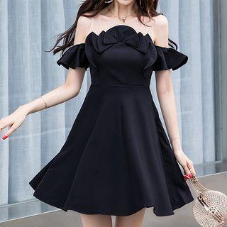 Ruffle Off-shoulder Mini A-line Dress