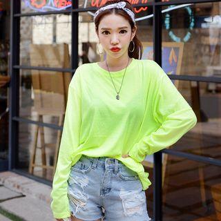 Round-neck Long-sleeve Loose-fit T-shirt