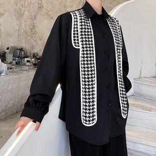 Houndstooth Shawl Applique Shirt
