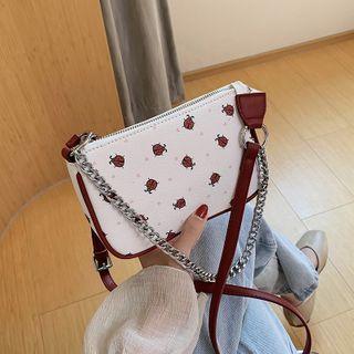 Printed Faux Leather Zip Crossbody Bag