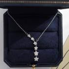Rhinestone Star Necklace 925 Silver - Silver - One Size
