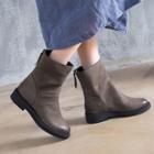 Genuine-leather Zip Back Short Boots