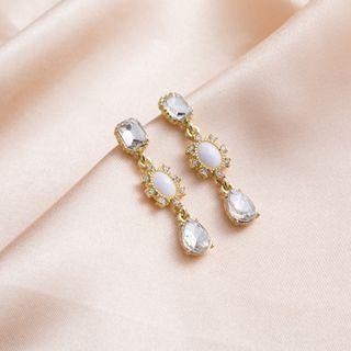 Rhinestone Dangle Earring 1 Pair - E1948-1 - Gold - One Size